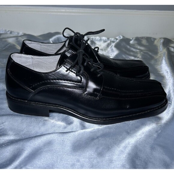 Stacy Adams Men’s Lace Up Square Toe Black Dress Shoes Size 9W - Picture 5 of 6